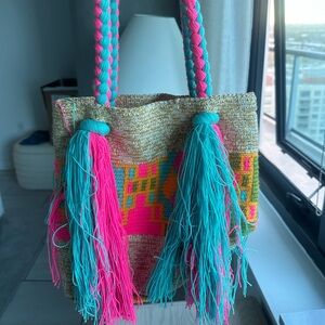 Colorful Woven Tote Bag